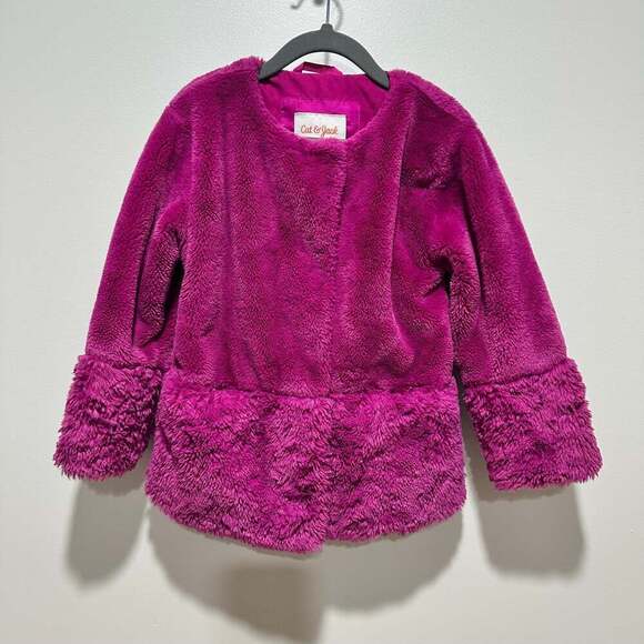 Cat & Jack Other - Cat & Jack Magenta Faux Fur Jacket, Sz 4T